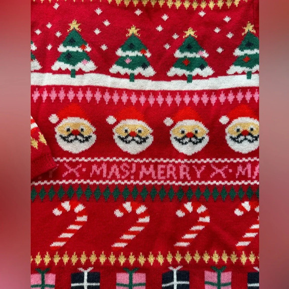 H&M Santa X-Mas Christmas Red Pattern Sweater - 18 Months - Picture 3 of 11